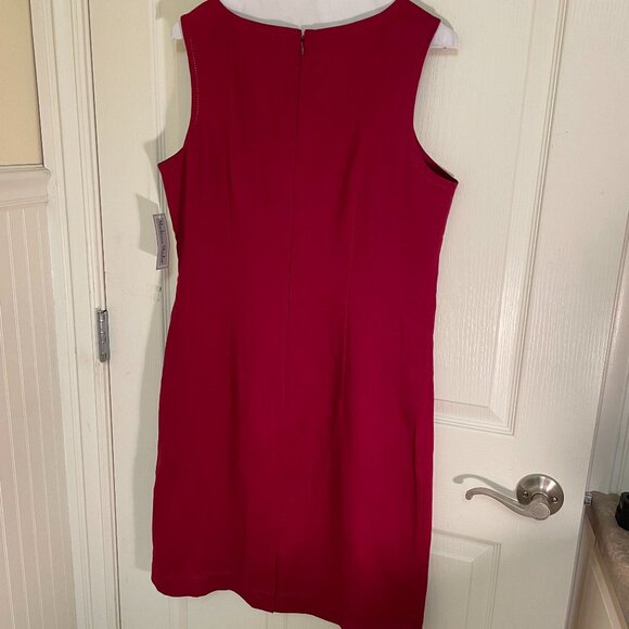 NWT Madison Studio Sheath Linen Red Dress, Size 12 - Picture 5 of 10